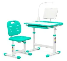 Парта зі стільцем Evo-kids (стіл+стілець+полиця+лампа) Green (Evo-17 Z Ergo)