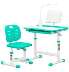 Парта зі стільцем Evo-kids (стіл+стілець+полиця+лампа) Green (Evo-17 Z Ergo)