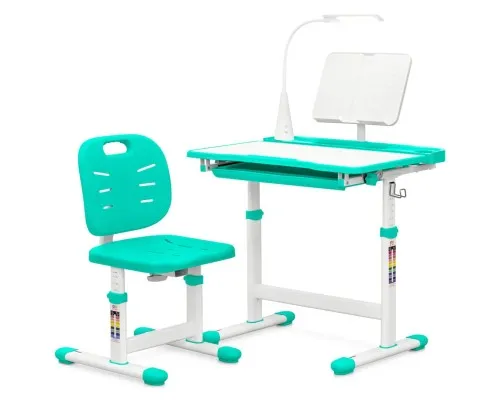 Парта зі стільцем Evo-kids (стіл+стілець+полиця+лампа) Green (Evo-17 Z Ergo)