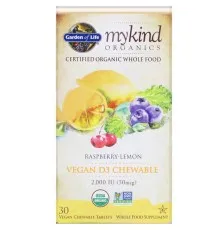 Вітамін Garden of Life Вітамін D3, 2000 МЕ, малиново-лимонний смак, MyKind Organics (GOL-11861)