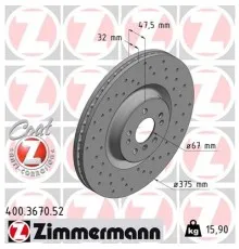 Гальмівний диск ZIMMERMANN 400.3670.52