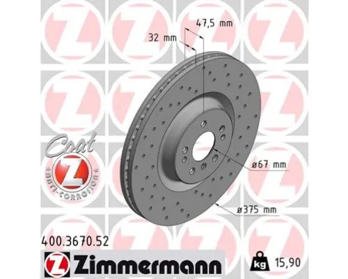 Гальмівний диск ZIMMERMANN 400.3670.52