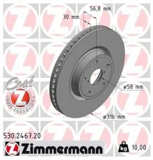 Тормозной диск ZIMMERMANN 530.2467.20