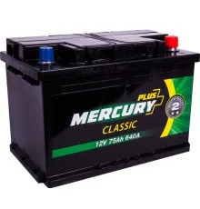 Аккумулятор автомобильный MERCURY battery CLASSIC Plus 75Ah (P47296)