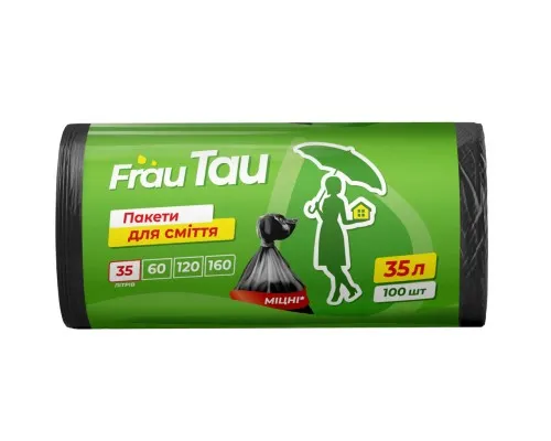 Пакети для сміття Frau Tau Чорні 35 л 100 шт. (4820195508190)