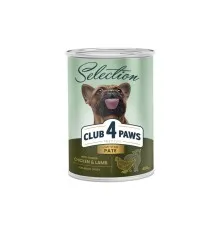 Консервы для собак Club 4 Paws Selection Паштет с курицей и ягненком 400 г (4820215368681)