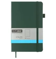 Книга записна Buromax Etalon 125x195 мм 96 аркушів в точку обкладинка зі штучної шкіри Зелена (BM.291360-04)