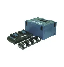 Набор аккумулятор + зарядное устройство Makita LXT BL1840 x 4шт (18В, 4Ah) + DC18RD, кейс Makpac 3 (197156-9)
