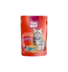 Влажный корм для кошек Пан Кот говядина в соусе 100 г (4820111141029)
