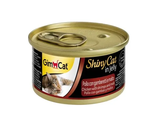 Консервы для кошек GimCat Shiny Cat курица, креветка и мальт 70 г (4002064413273)