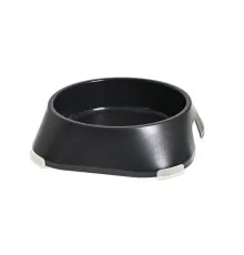 Посуд для собак Fiboo Миска з антиковзаючими накладками L чорна (FIB0121)