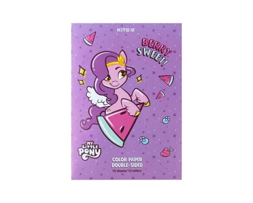 Кольоровий папір Kite А4 двосторонній My Little Pony 15арк/15 кол (LP24-250)