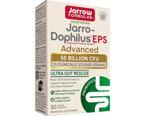 Пробіотики Jarrow Formulas Пробіотики, 55 млрд КУО, Jarro-Dophilus EPS, 30 вегетаріанських ка (JRW03737)