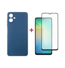 Чохол до мобільного телефона Dengos Samsung Galaxy A06 Carbon + glass (Blue) (DG-KM-114)