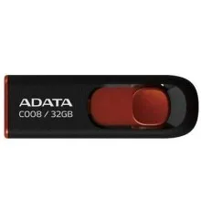 USB флеш накопичувач ADATA 32Gb C008 black+red (AC008-32G-RKD)