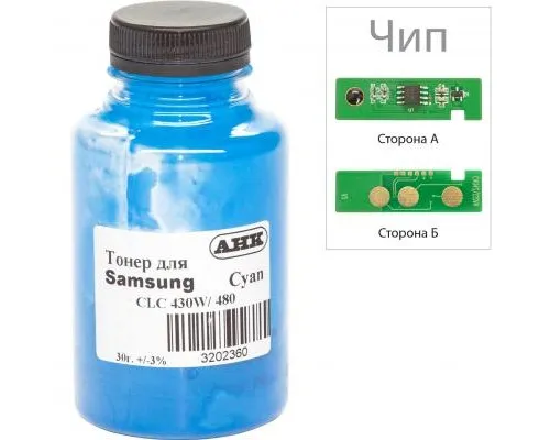 Тонер SAMSUNG SL-C430 30г+chip Cyan AHK (3202629)