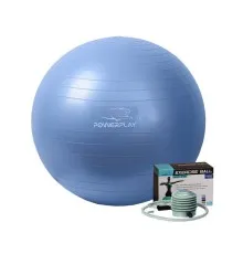 М'яч для фітнесу PowerPlay 4001 65см Блакитний + помпа (PP_4001_65_Blue)