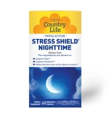 Вітамінно-мінеральний комплекс Country Life Комплекс для Здорового Сну, Stress Shield, 60 вегетаріанськи (CLF5042)