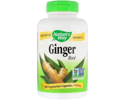 Травы Natures Way Корень Имбиря, Ginger Root,  550 мг, 180 капсул (NWY-13108)