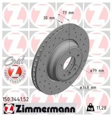 Гальмівний диск ZIMMERMANN 150.3441.52