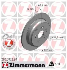 Гальмівний диск ZIMMERMANN 280.3182.20