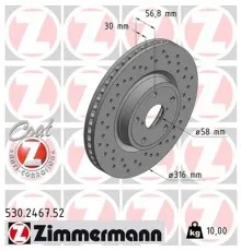 Гальмівний диск ZIMMERMANN 530.2467.52