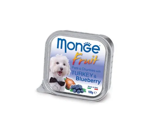 Консерви для собак Monge DOG FRUIT індичка з чорницею 100 г (8009470013208)