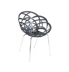 Кухонний стілець PAPATYA flora ml сидіння прозоро-димчате, колір 38, хромовані ніжки (2303)