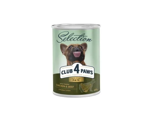 Консервы для собак Club 4 Paws Selection Паштет с курицей и говядиной 400 г (4820215368674)