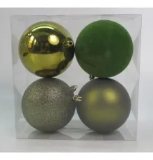 Елочная игрушка Novogod`ko 4 шт оливковый 10 см (974425)