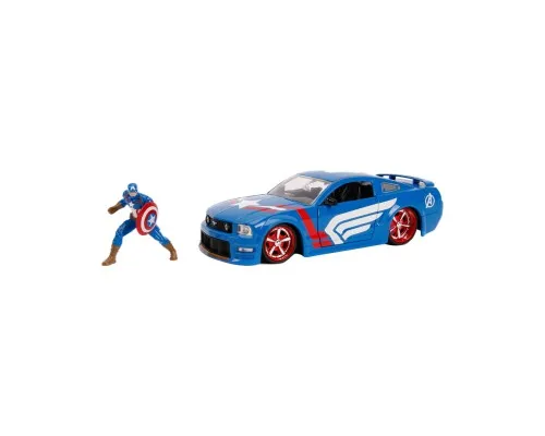 Машина Jada металева Марвел Месники Ford Mustang GT (2006) + фігурка Капітана Америки 1:24 (253225007)