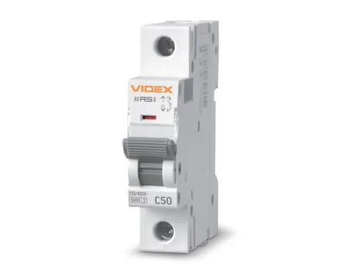 Автоматический выключатель Videx RS6 RESIST 1п 50А 6кА С (VF-RS6-AV1C50)