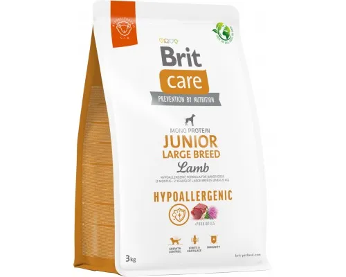 Сухой корм для собак Brit Care Dog Hypoallergenic Junior Large Breed с ягненком 3 кг (8595602559053)