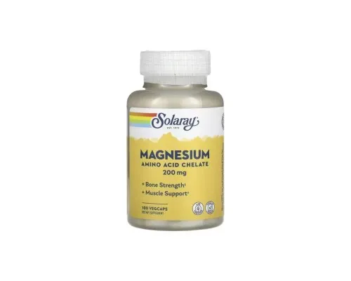Минералы Solaray Магний, 200 мг, Magnesium, 100 вегетарианских капсул (SOR-04630)