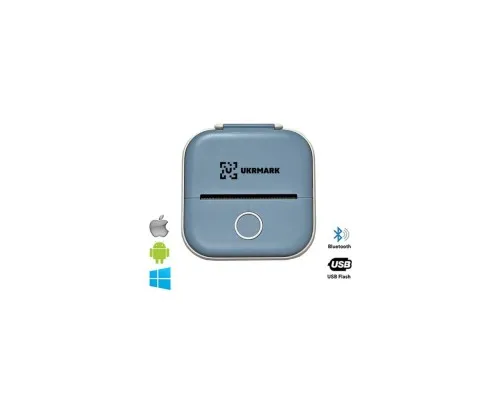 Принтер чеків UKRMARK P02BL Bluetooth, блакитний (900936)