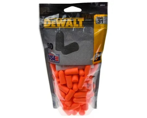 Беруші DeWALT одноразові, помаранчеві, 50 шт (DPG12BG50)