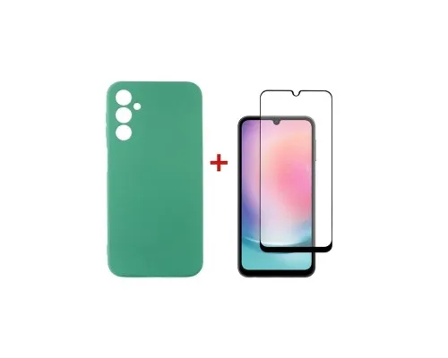 Чохол до мобільного телефона Dengos Samsung Galaxy A24 Case + Glass (Mint) (DG-KM-79)