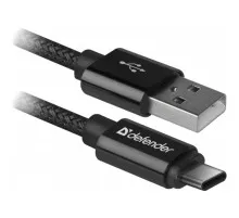 Дата кабель USB 2.0 AM to Type-C 1.0m USB09-03T PRO Black Defender (87814)