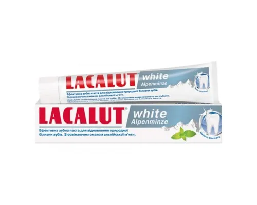 Зубна паста Lacalut white Альпійська мята 75 мл (4016369699249)