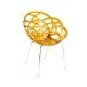 Кухонный стул PAPATYA flora ml сидение прозрачно-оранжевое, цвет 50, хромированные (2962)