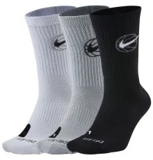 Шкарпетки Nike Crew Everyday Bball 3pr DA2123-902 42-46 3 пари Чорний/Білий/Сірий (194499745853)