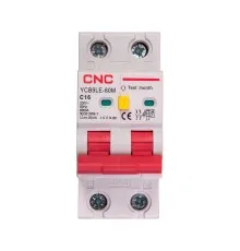 Дифференциальный автоматический выключатель CNC YCB9LE-80M 2P C16 6000A 30mA (NV821877)
