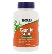 Травы Now Foods Чеснок 5000мг, Garlic 5000, 90 таблеток (NOW-01814)