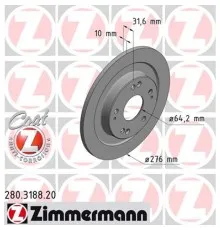 Тормозной диск ZIMMERMANN 280.3188.20