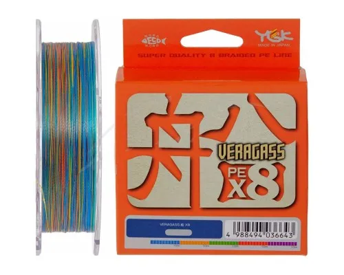 Шнур YGK Veragass Fune X8 150m Multi Color 0.8/0.148mm 16lb/6.7kg (5545.02.61)