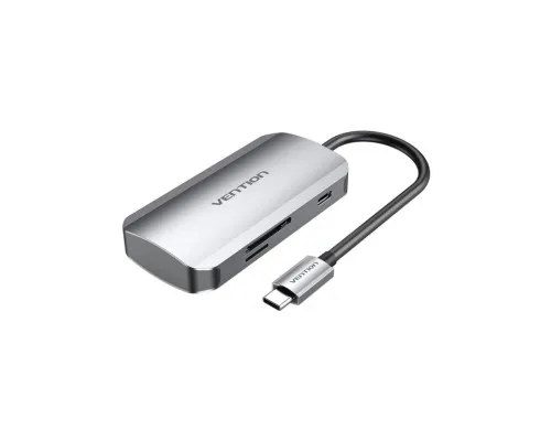 Концентратор Vention USB3.1 Type-C --> USB 3.0x3/SD/TF/PD 100W Hub 6-in-1 (TNHHB)