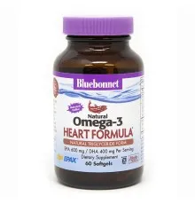 Жирные кислоты Bluebonnet Nutrition Омега-3 Формула для Сердца, Omega-3 Heart Formula, 60 желат (BLB0942)
