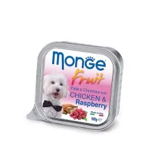 Консервы для собак Monge DOG FRUIT курица с малиной 100 г (8009470013215)