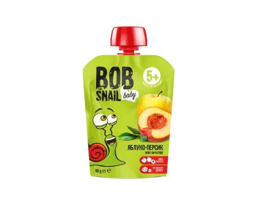 Дитяче пюре Bob Snail Равлик Боб Яблуко-персик 90 г (4820219343035)