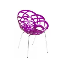 Кухонный стул PAPATYA flora ml сидение прозрачно-пурпурное, цвет 28, хромированные (2960)